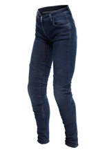 Jeansy motocyklowe damskie Dainese Denim Brushed Skinny Tex niebieskie