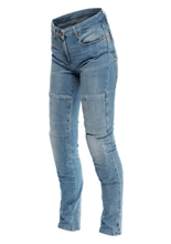 Jeansy motocyklowe damskie Dainese Denim Stone Slim Tex niebieskie