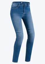 Jeansy motocyklowe damskie PMJ Skinny niebieskie