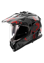 Kask adventure LS2 MX702 Pioneer II Crazy czarno-czerwony