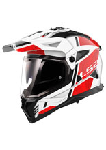 Kask adventure LS2 MX702 Pioneer II Hill biało-czerwony