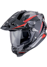 Kask adventure Scorpion ADF-9000 Air Feat czarno-srebrno-czerwony