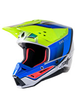 Kask enduro Alpinestars MX Supertech M5 Sail żółto-niebiesko-srebrny