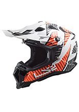 Kask enduro LS2 MX700 Subverter Evo Astro biało-pomarańczowy