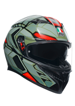 Kask integralny AGV K3 Decept czarno-zielono-czerwony