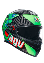 Kask integralny AGV K3 Kamaleon czarno-czerwono-zielony