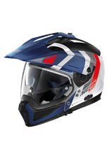 Kask modułowy Nolan N70.2 X Decurio N-Com niebiesko-biały