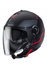 Kask otwarty Caberg Riviera V4 X Geo czarno-czerwono-szary