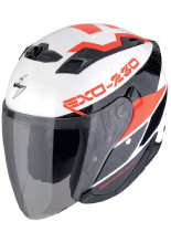 Kask otwarty Scorpion Exo-230 Band biało-czarno-czerwony