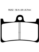 Klocki hamulcowe EBC EPFA252HH 50.4 x 69 x 8.7mm na przód.