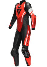 Kombinezon motocyklowy jednoczęściowy damski Dainese Misano 3 D-Air [z poduszką powietrzną] [wersja perforowana] czarno-czerwono-biały