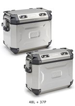 Komplet kufrów bocznych aluminiowych Kappa K'Force lewy: 48L, prawy:37L srebrne