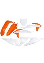 Komplet plastików UFO do KTM SX / SX-F (19-22) biało-pomarańczowy