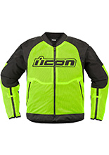 Kurtka motocyklowa tekstylna Icon Overlord 3 Mesh fluo żółta