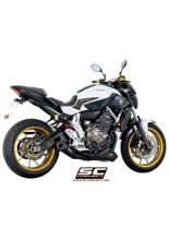 Pełny układ wydechowy 2-1, SC-Project Conic Stainless steel + Carbon [Czarny mat] - Yamaha MT-07 [13-16]