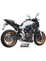 Pełny układ wydechowy 2-1, SC-Project Conic Stainless steel + Carbon [Szary mat] - Yamaha MT-07 [13-16]