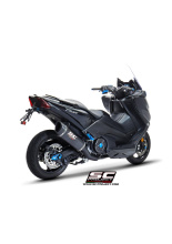 Pełny układ wydechowy 2-1 SC-Project czarna stal z tłumikiem SC1-R Carbon - Yamaha T-MAX 530 / SX / DX / SX Sport Edition [17-19]