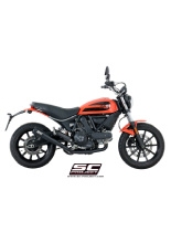 Pełny układ wydechowy SC-Project 2-1, Conic 70's Black Stainless Steel (Slip-on) - Ducati Scrambler 400 [16-19]