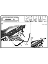Stelaż pod kufer centralny Monokey i Monolock (Kawasaki ZR 7 / ZR 7 S 750 99-04)