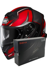 Zestaw: kask szczękowy Shoei Neotec 3 Grasp TC-1 czarno-czerwony + dedykowany interkom motocyklowy Sena SRL 3