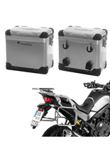 Zestaw: kufry boczne aluminiowe srebrne Zega Pro + stelaże Touratech Honda XL 750 Transalp (23-) [poj.: 45+45l]