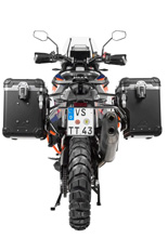 Zestaw: kufry boczne czarne "And-Black" Zega Evo X + stelaże srebne Touratech KTM Super Adventure 1290 S/R (21-) [poj.: 45+45l]