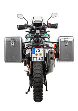 Zestaw: kufry boczne srebrne Zega Mundo + stelaże czarne Touratech KTM Super Adventure 1290 S/R (21-) [poj.: 38+45l]