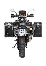 Zestaw: kufry boczne z anodowanego aluminium czarne "And-Black" Zega Evo + stelaże srebrne Touratech KTM 1050 Adventure/1090 Adventure/1290 Super Adventure (-20)/1190 Adventure/R (31+38L)