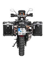 Zestaw: kufry boczne z anodowanego aluminium czarne "And-Black" Zega Evo + stelaże srebrne Touratech KTM 1050 Adventure/1090 Adventure/1290 Super Adventure (-20)/1190 Adventure/R (38+45L)