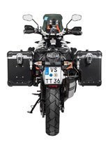 Zestaw: kufry boczne z anodowanego aluminium czarne Zega Evo X + stelaże czarne Touratech KTM 1050 Adventure/ 1090 Adventure/ 1290 Super Adventure (-20)/ 1190 Adventure/R (2 x 45L)