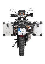 Zestaw: kufry boczne z anodowanego aluminium srebrne "And-S" Zega Evo + stelaże srebrne Touratech KTM 1050 Adventure/1090 Adventure/1290 Super Adventure (-20)/1190 Adventure/R (38+45L)