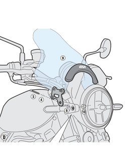 Mocowanie GIVI do szyb A201 / A210 do Kawasaki Z 900 RS (18-)