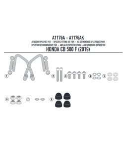 Mocowanie do szyb Givi 1176A, 1176ABL do Hondy CB 500 F (19-)