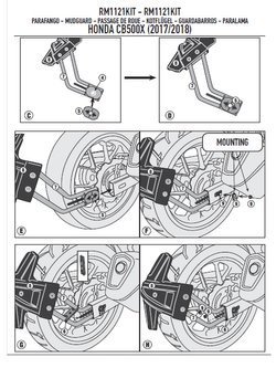 Zestaw montażowy GIVI do uniwersalnego błotnika RM02 Honda CB 500 X [16-18]