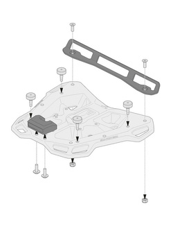 Adapter do Adventure-Rack SW-MOTECH pod kufer centralny Shad 2 SH48, SH 49, SH50, SH58x, SH59x