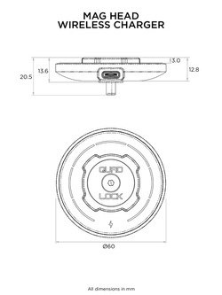 Bezprzewodowa głowica ładująca Quad Lock MAG v2 do biura/ samochodu (magnetyczna)