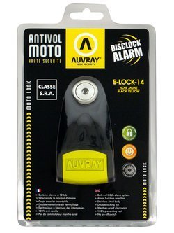 Blokada na tarczę z alarmem AUVREY B-Lock 14 czarno-żółta, średnica bolca 14mm (klasa S.R.A)