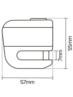 Blokada tarczy hamulcowej Disc Lock Oxford Alarmed Alpha XA5 5.5mm żółta 