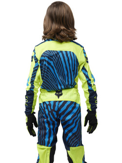 Bluza enduro dziecięca Fox Flexair Impression niebiesko-fluo