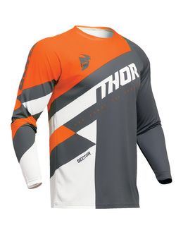 Bluza enduro dziecięca Thor Sector Checker szaro-pomarańczowa