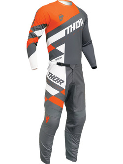 Bluza enduro dziecięca Thor Sector Checker szaro-pomarańczowa