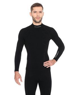 Bluza męska BRUBECK EXTREME WOOL z długim rękawem czarna