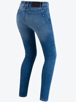 Jeansy motocyklowe damskie PMJ Skinny niebieskie