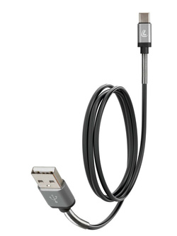 Kabel USB A Lampa z wyjściem USB typu C 100 cm czarny