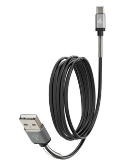 Kabel USB A Lampa z wyjściem USB typu C 200 cm czarny