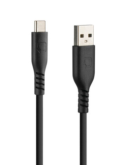 Kabel USB A z wyjściem USB typu C Lampa 20 cm silikonowy czarny