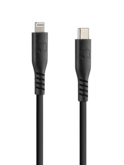 Kabel USB C z wyjściem Apple 8 Pin Lampa 20 cm silikonowy czarny