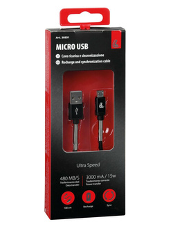 Kabel USB Lampa z wyjściem micro USB 100 cm czarny