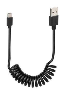 Kabel sprężynowy Usb USB typu C 100 cm czarny marki Lampa