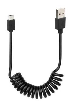 Kabel sprężynowy Usb USB z wejściem Micro Usb 100 cm czarny marki Lampa